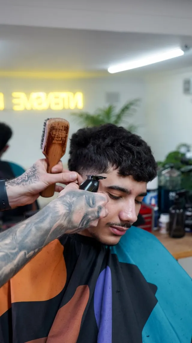 Scissor work detail on a fresh cut